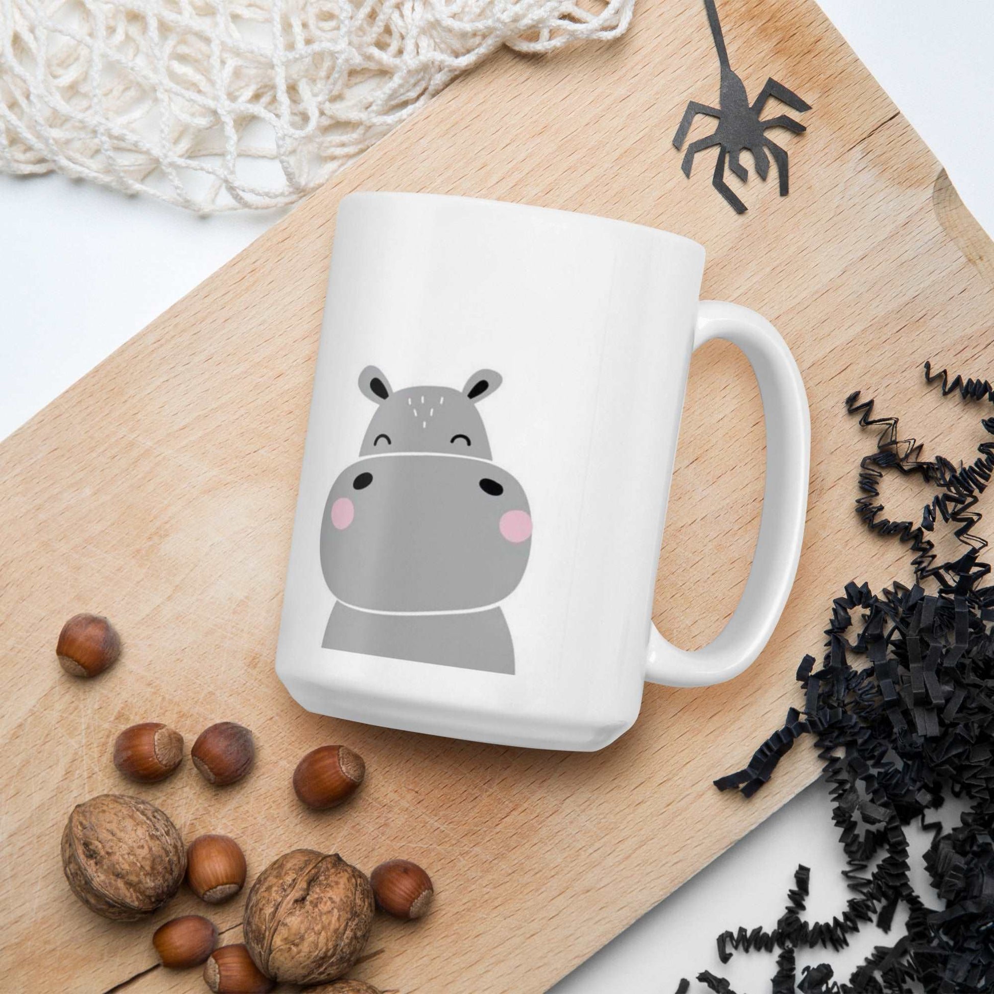 Aquaqlean Choose your personality white glossy mugs - Happy Hippo