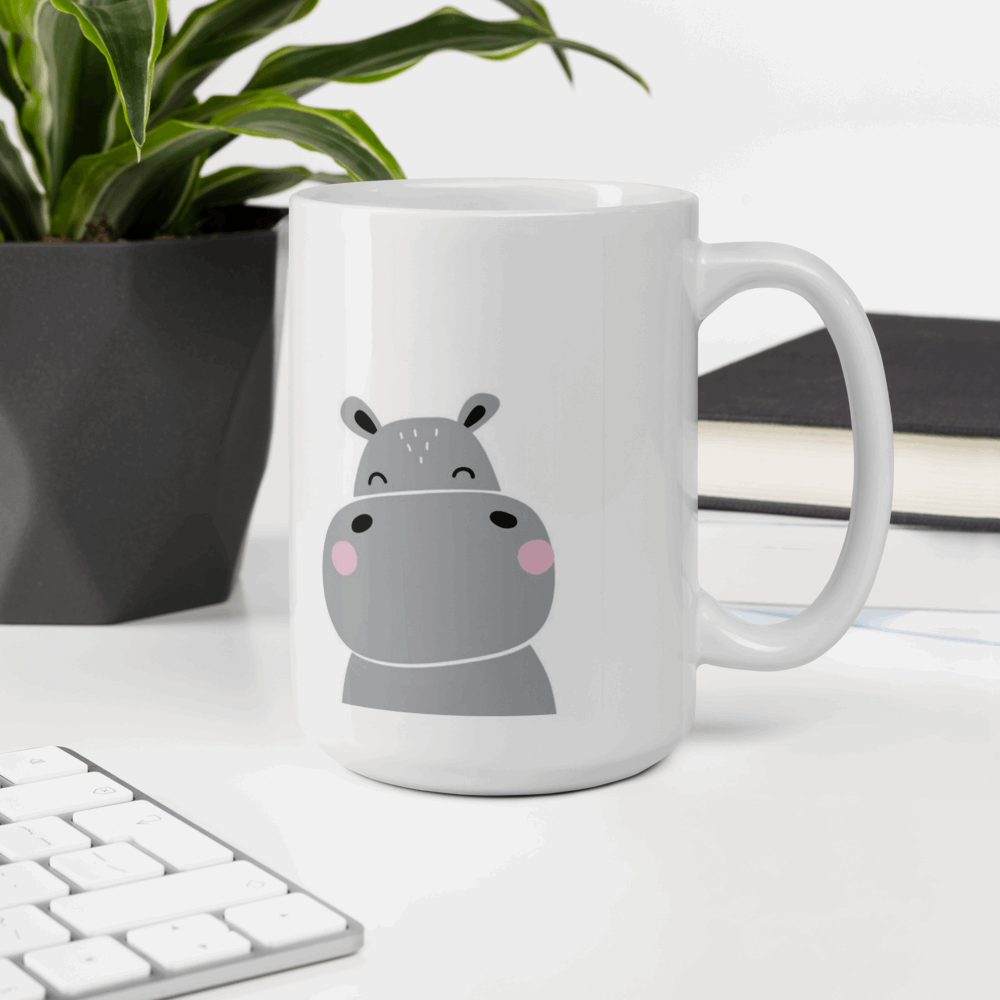 Aquaqlean Choose your personality white glossy mugs - Happy Hippo